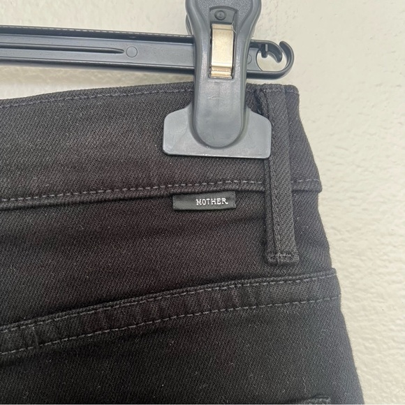 Mother The Dagger Flood Wide Leg Jeans - Bandana Hem - Black Wash - Size 29 - Picture 10 of 16